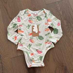Angel Dear veggie family onesie NWT